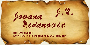 Jovana Midanović vizit kartica